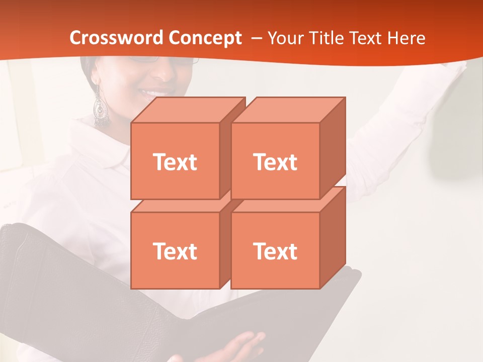 Young Beautiful School Teacher Write On Blackboard PowerPoint Template