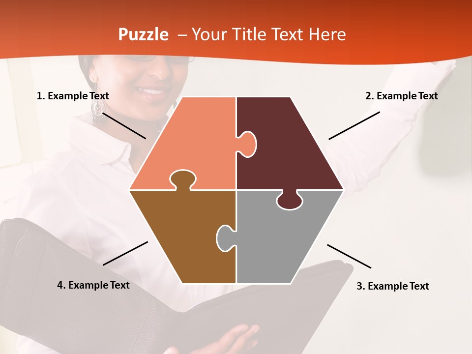 Young Beautiful School Teacher Write On Blackboard PowerPoint Template