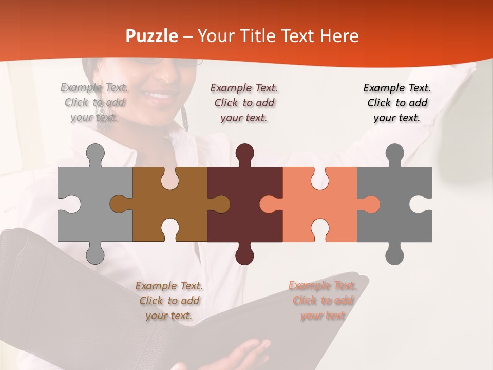 Young Beautiful School Teacher Write On Blackboard PowerPoint Template