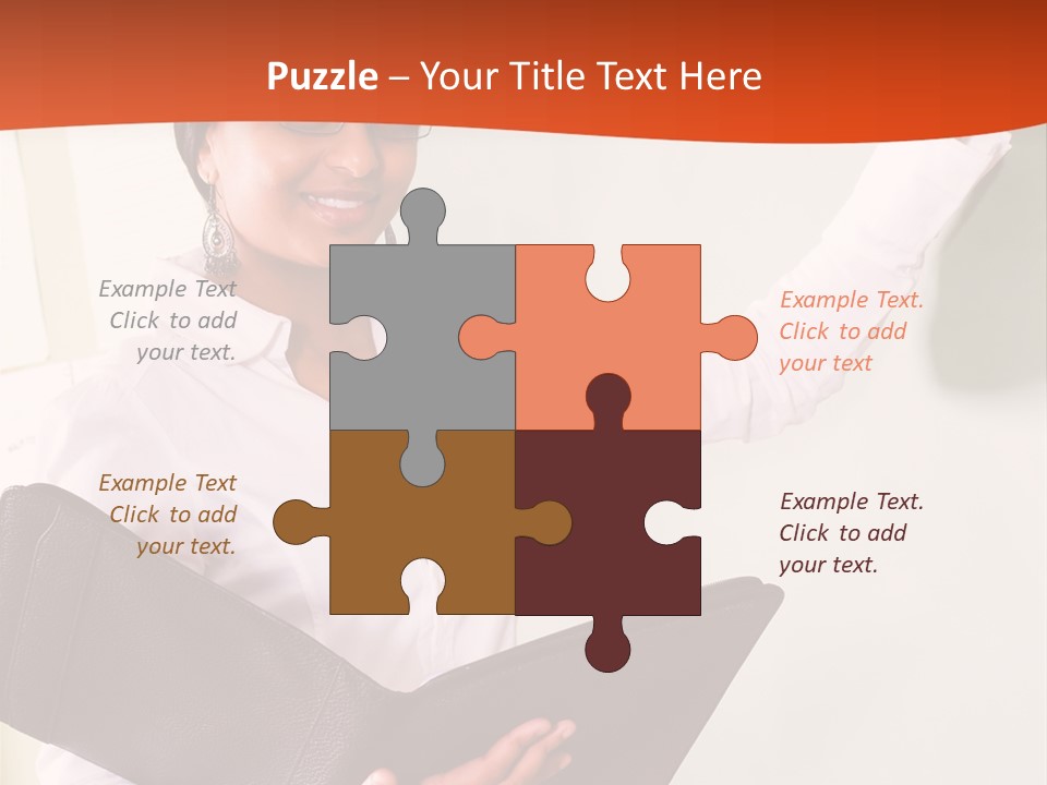 Young Beautiful School Teacher Write On Blackboard PowerPoint Template