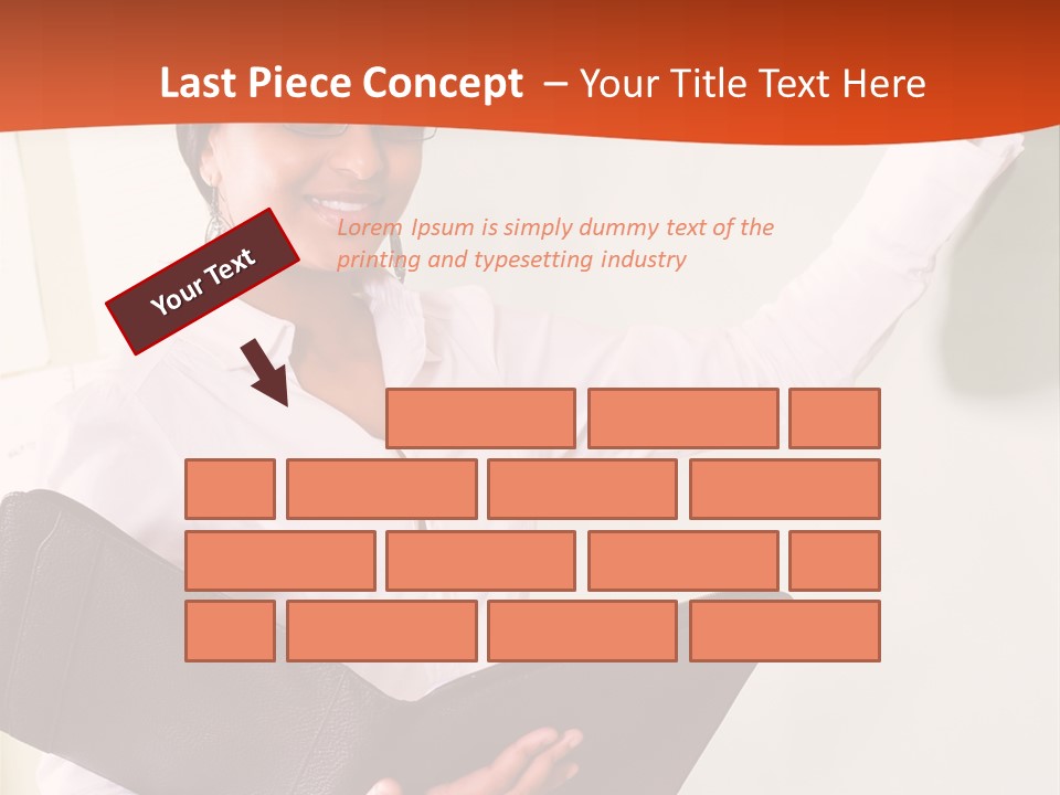 Young Beautiful School Teacher Write On Blackboard PowerPoint Template