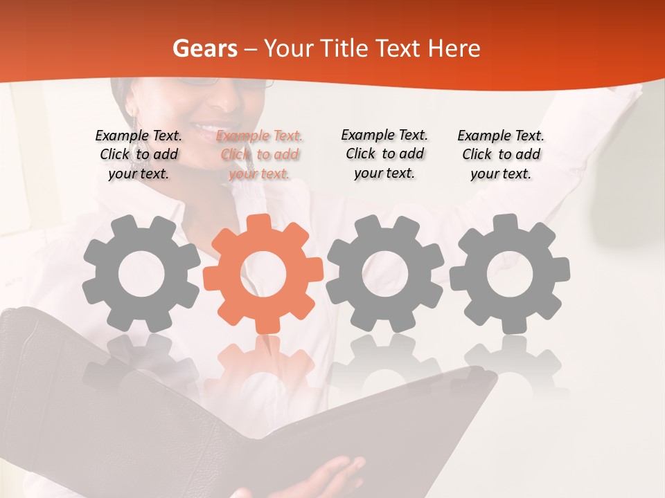 Young Beautiful School Teacher Write On Blackboard PowerPoint Template