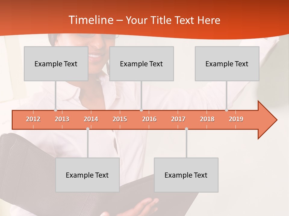 Young Beautiful School Teacher Write On Blackboard PowerPoint Template