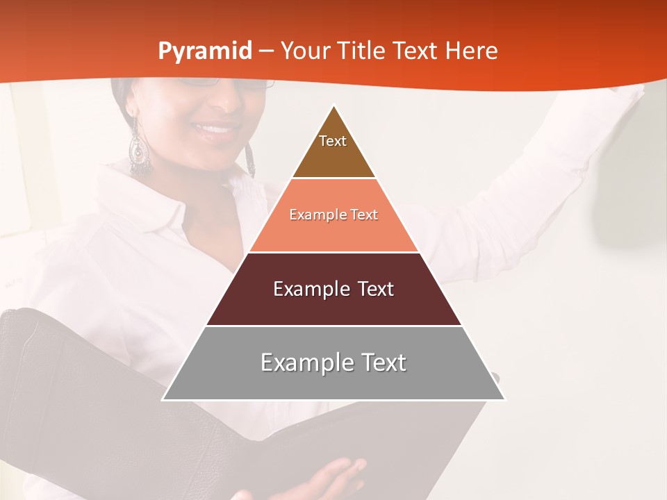 Young Beautiful School Teacher Write On Blackboard PowerPoint Template