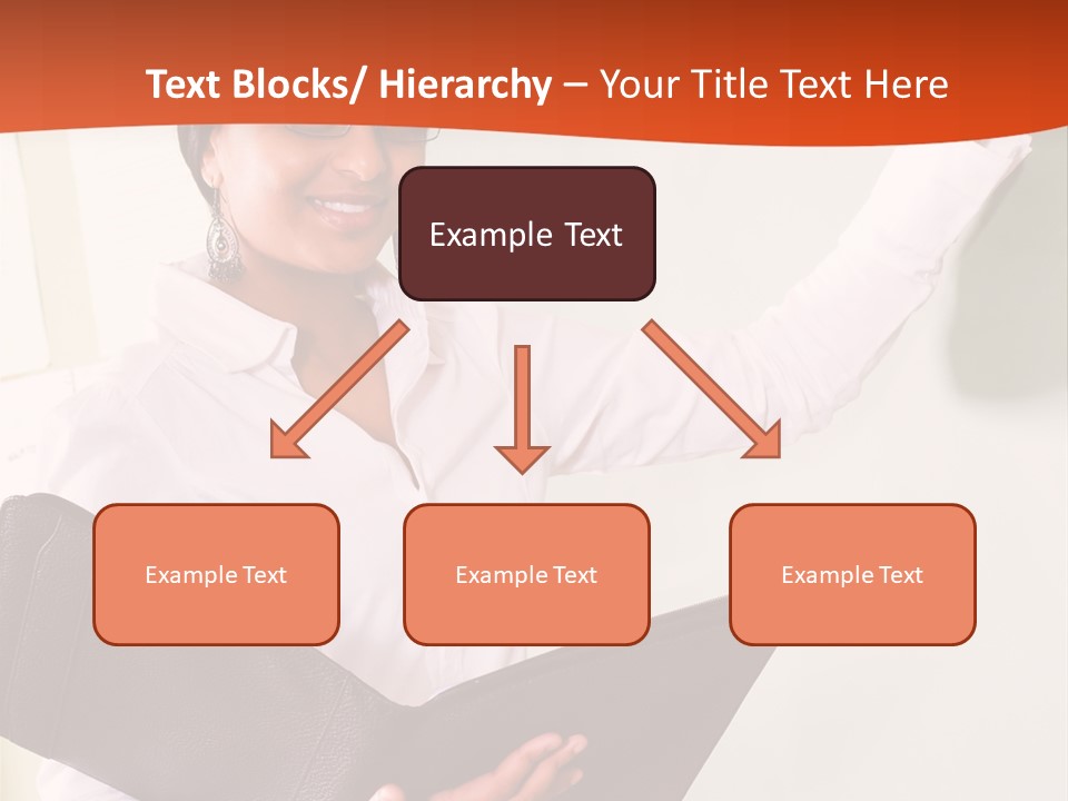 Young Beautiful School Teacher Write On Blackboard PowerPoint Template