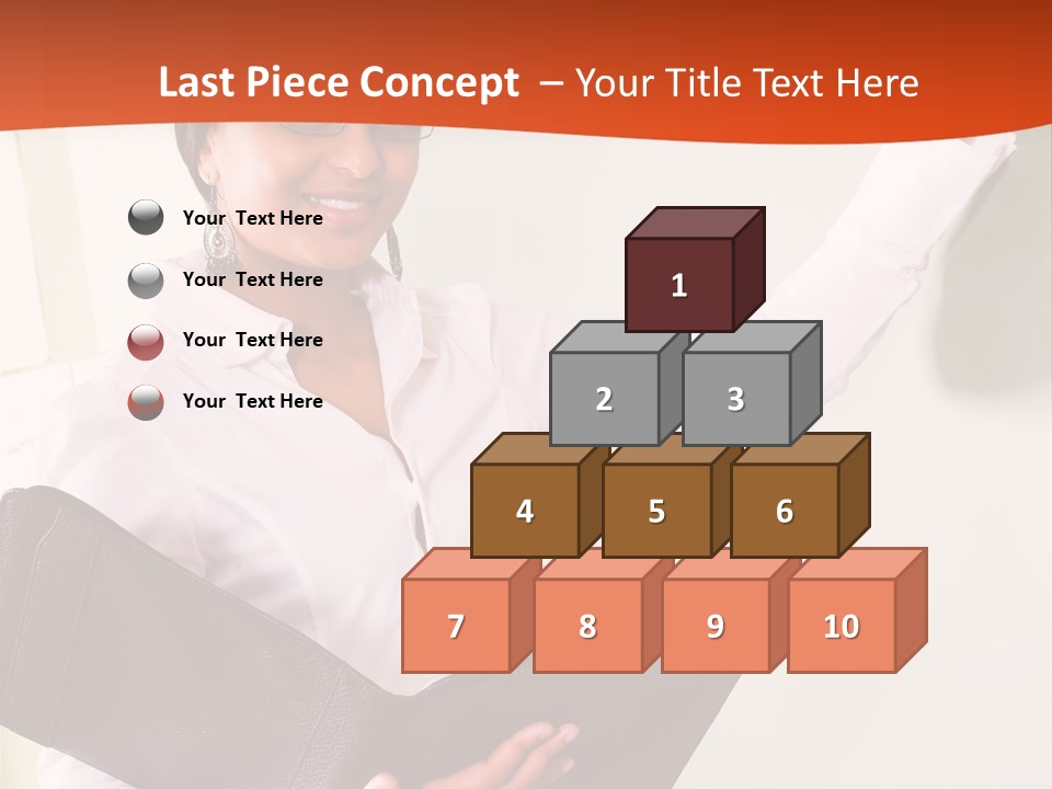 Young Beautiful School Teacher Write On Blackboard PowerPoint Template