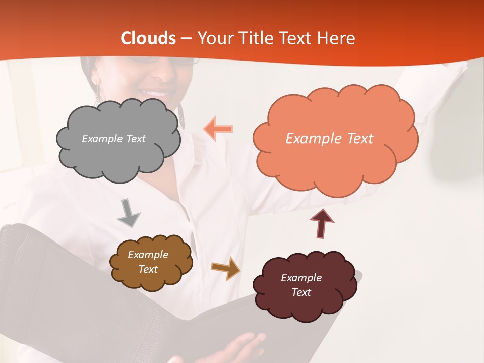 Young Beautiful School Teacher Write On Blackboard PowerPoint Template