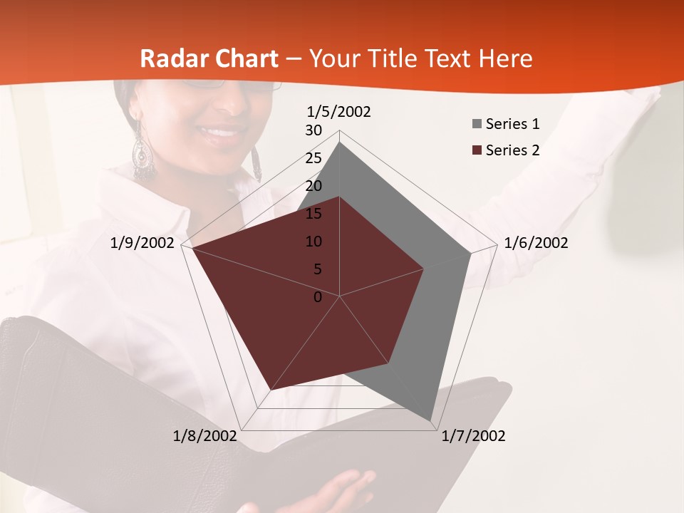 Young Beautiful School Teacher Write On Blackboard PowerPoint Template