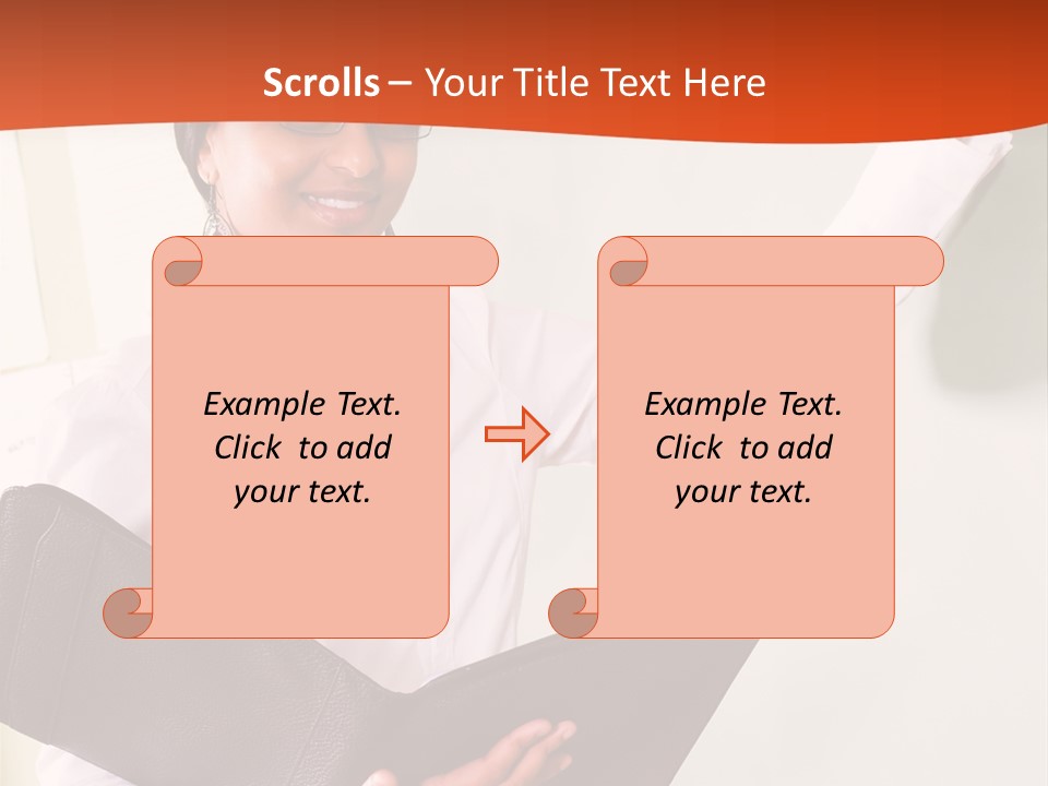Young Beautiful School Teacher Write On Blackboard PowerPoint Template