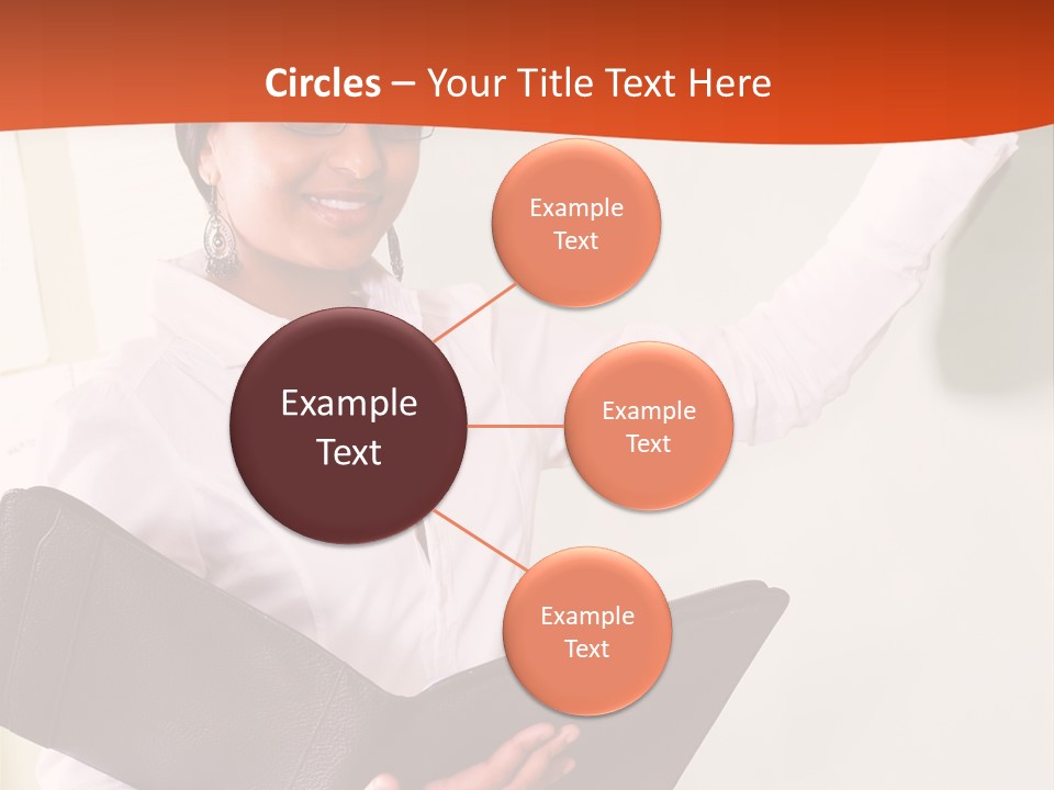 Young Beautiful School Teacher Write On Blackboard PowerPoint Template