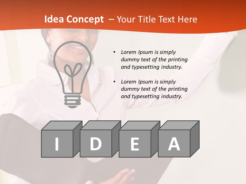 Young Beautiful School Teacher Write On Blackboard PowerPoint Template