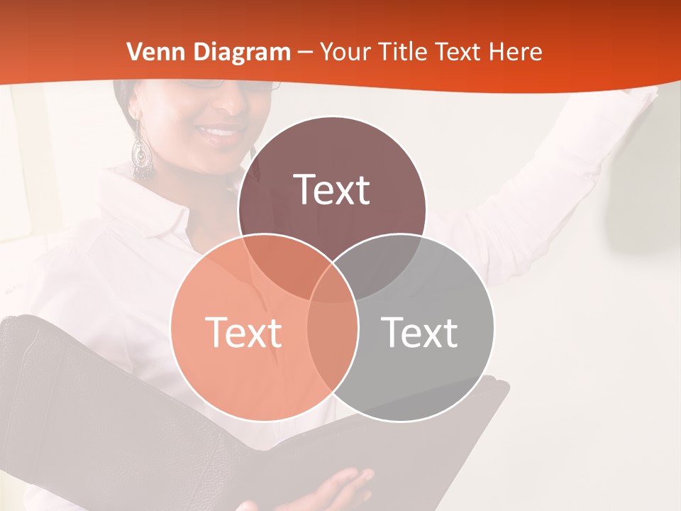 Young Beautiful School Teacher Write On Blackboard PowerPoint Template