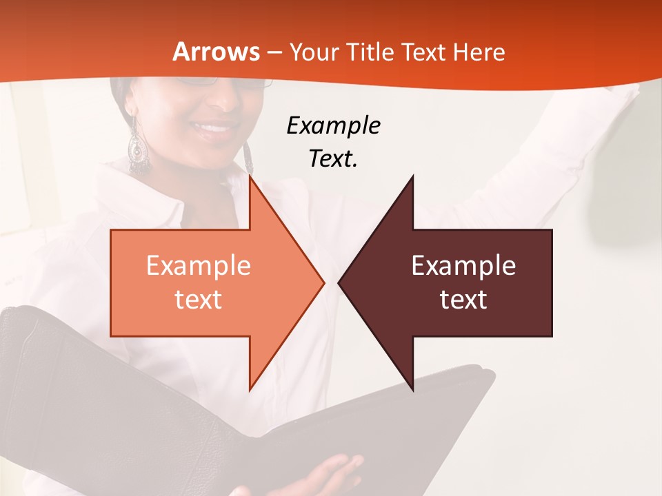 Young Beautiful School Teacher Write On Blackboard PowerPoint Template