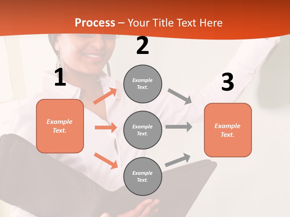 Young Beautiful School Teacher Write On Blackboard PowerPoint Template