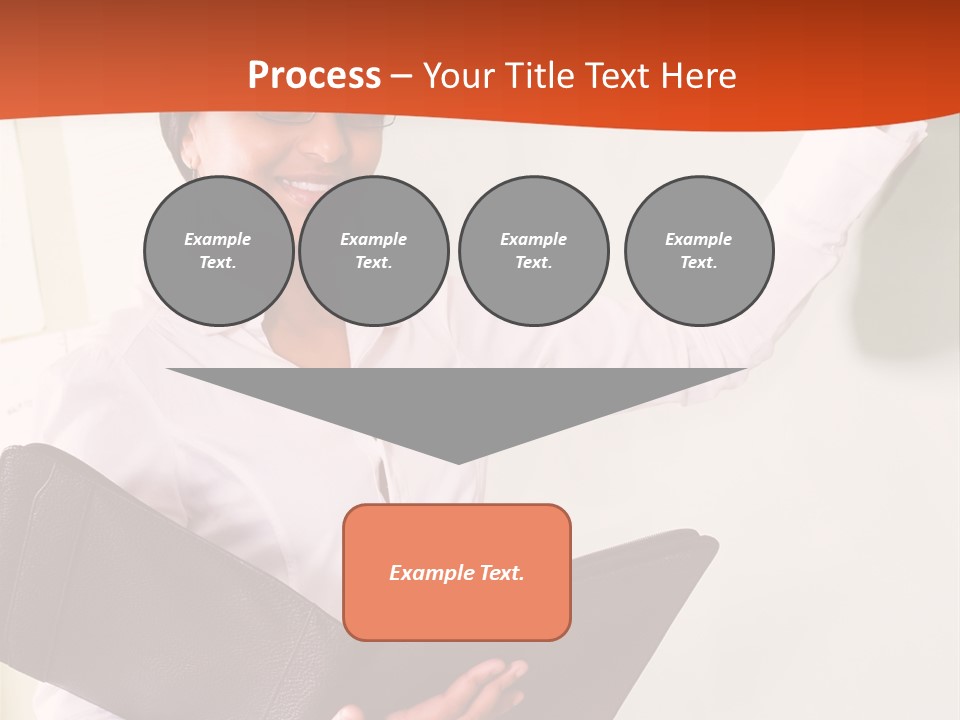 Young Beautiful School Teacher Write On Blackboard PowerPoint Template