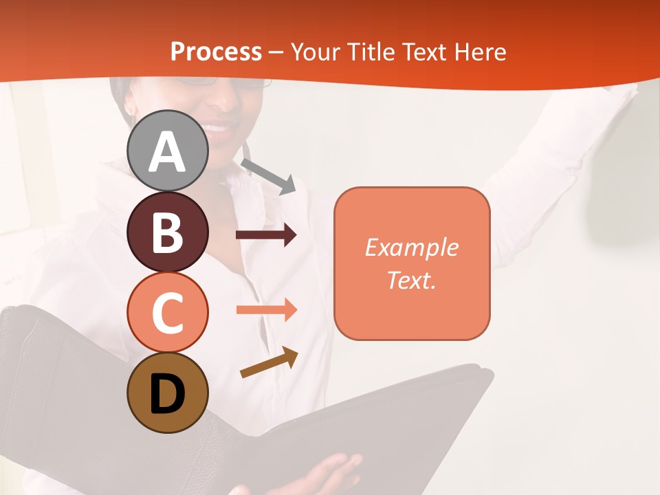 Young Beautiful School Teacher Write On Blackboard PowerPoint Template