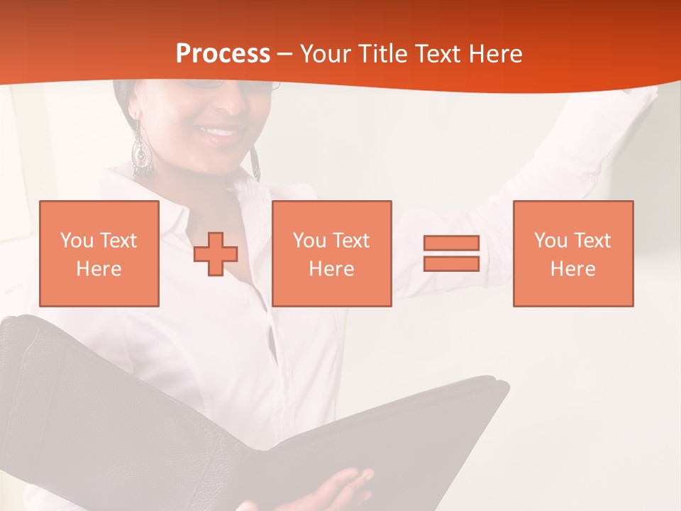 Young Beautiful School Teacher Write On Blackboard PowerPoint Template