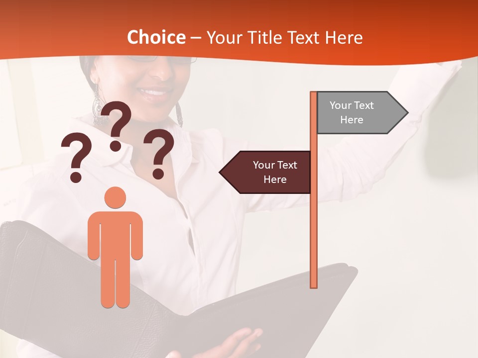 Young Beautiful School Teacher Write On Blackboard PowerPoint Template