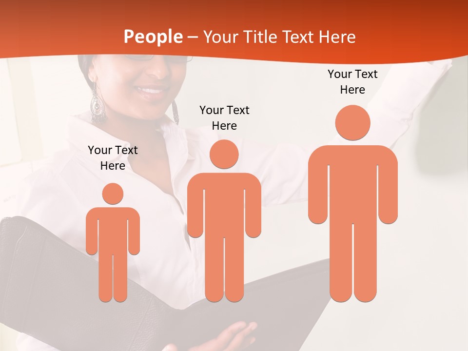 Young Beautiful School Teacher Write On Blackboard PowerPoint Template