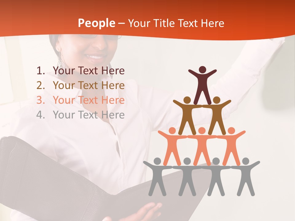 Young Beautiful School Teacher Write On Blackboard PowerPoint Template