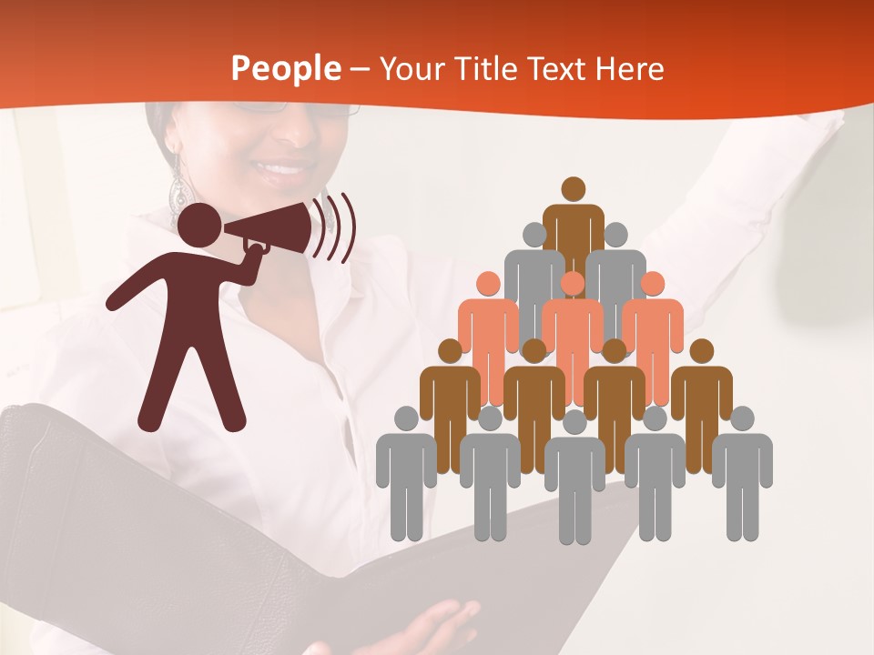 Young Beautiful School Teacher Write On Blackboard PowerPoint Template