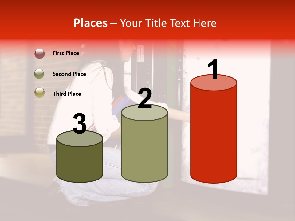 Woman Getting Soda From Vend Machine PowerPoint Template