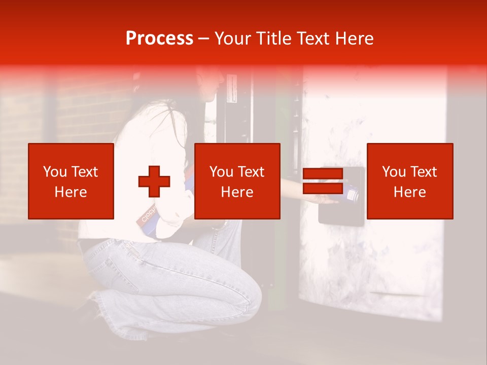 Woman Getting Soda From Vend Machine PowerPoint Template