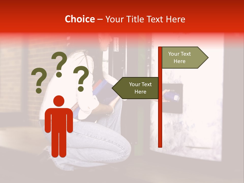 Woman Getting Soda From Vend Machine PowerPoint Template