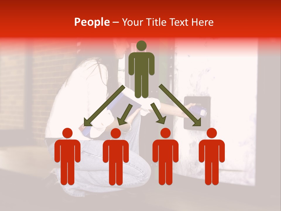 Woman Getting Soda From Vend Machine PowerPoint Template