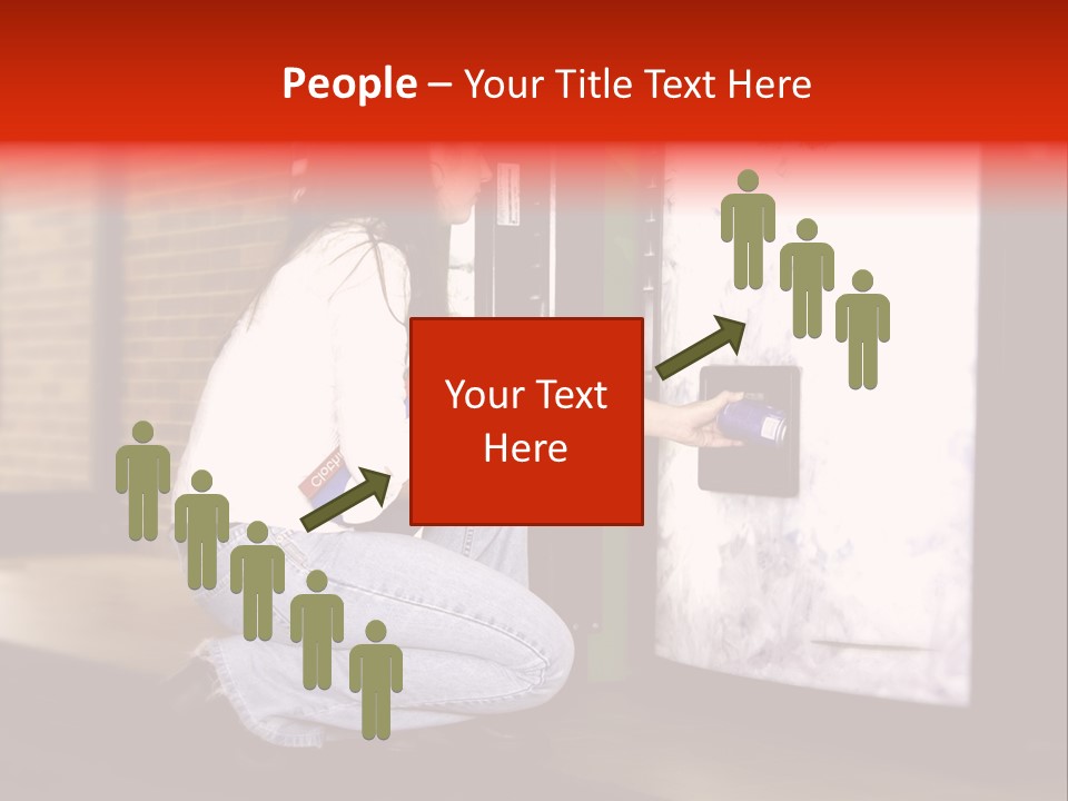Woman Getting Soda From Vend Machine PowerPoint Template
