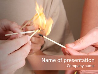 Three Naughty Boys Playing With Fire In The House PowerPoint Template