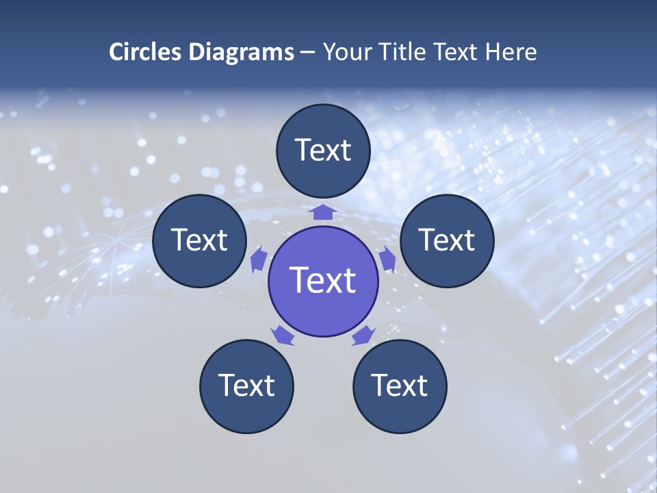 Fiber Optics Background With Lots Of Light Spots PowerPoint Template