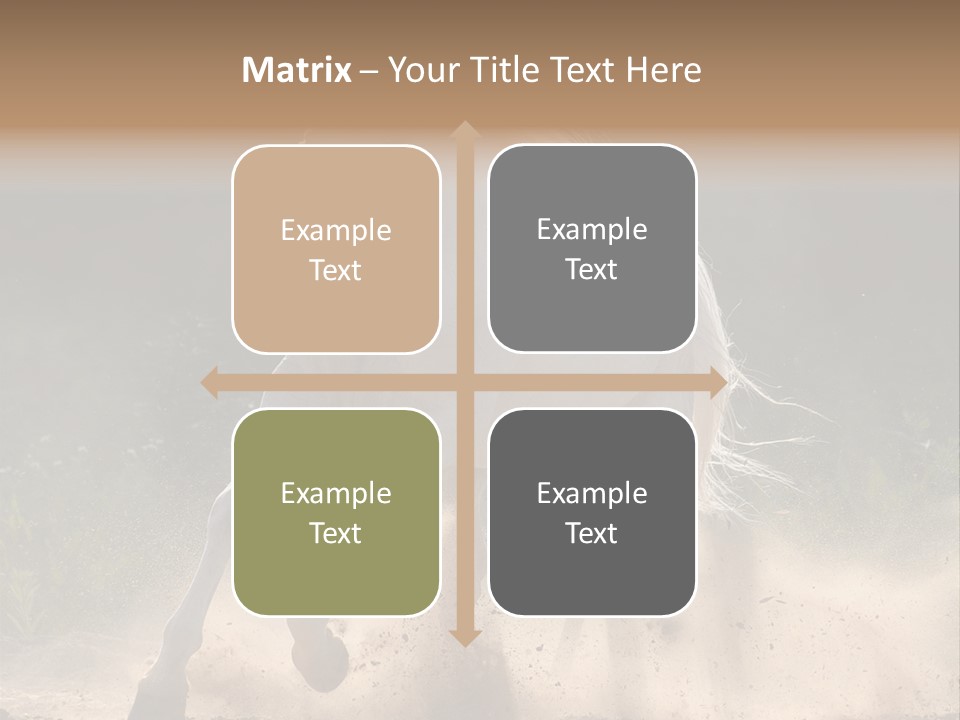 A White Horse Galloping Through A Dusty Field PowerPoint Template