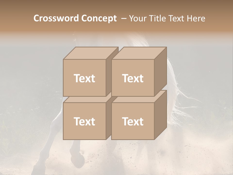 A White Horse Galloping Through A Dusty Field PowerPoint Template