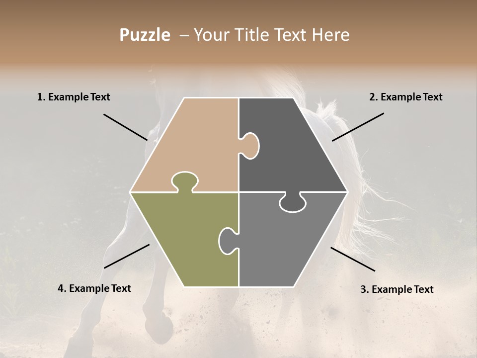 A White Horse Galloping Through A Dusty Field PowerPoint Template