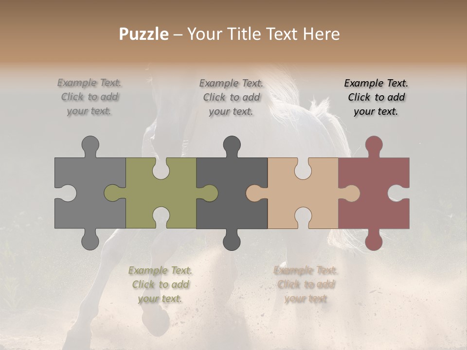A White Horse Galloping Through A Dusty Field PowerPoint Template