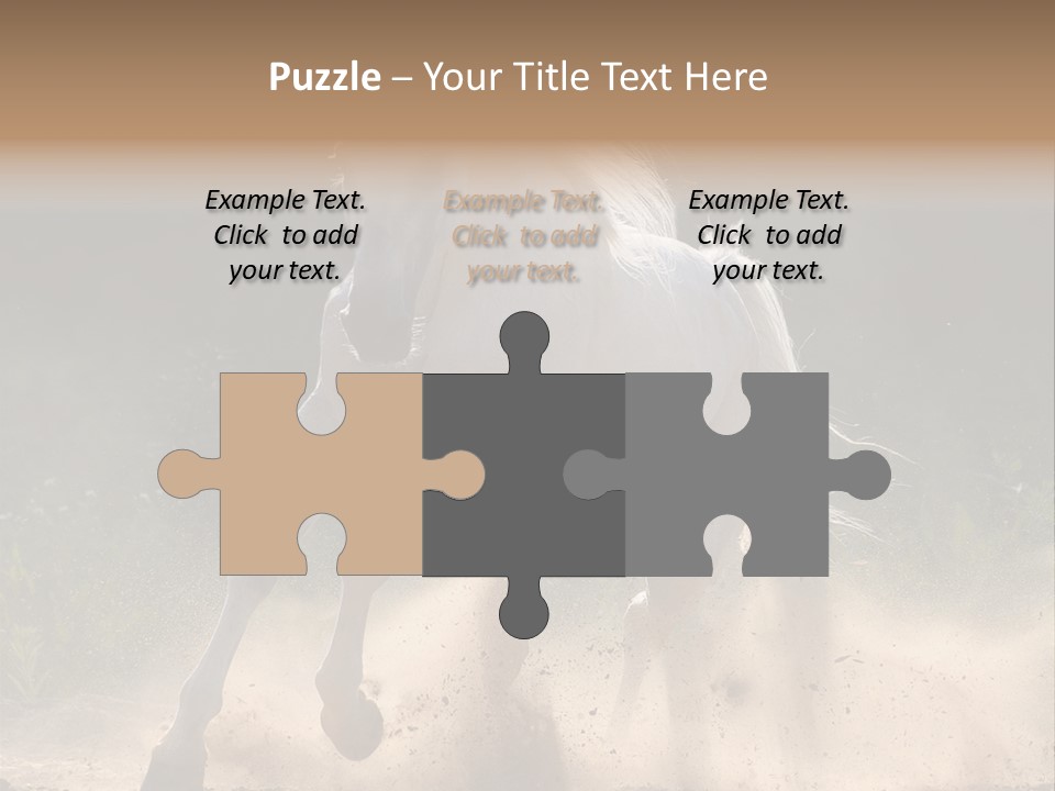A White Horse Galloping Through A Dusty Field PowerPoint Template