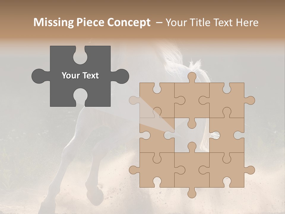 A White Horse Galloping Through A Dusty Field PowerPoint Template