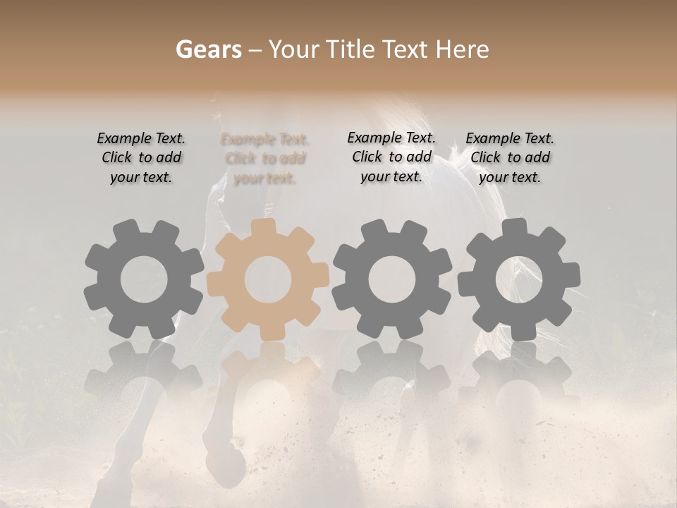 A White Horse Galloping Through A Dusty Field PowerPoint Template