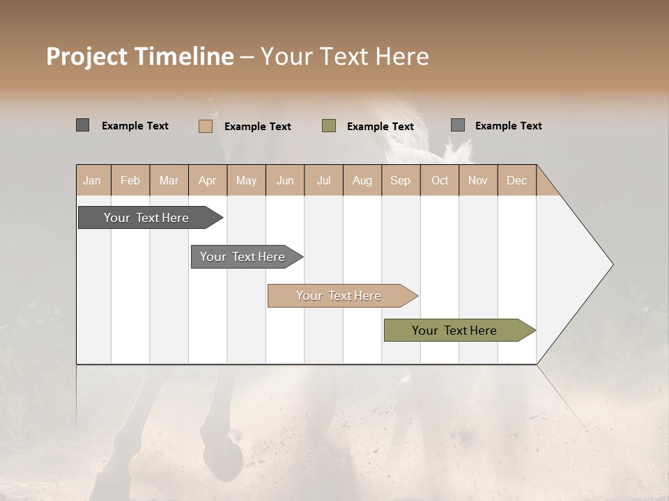 A White Horse Galloping Through A Dusty Field PowerPoint Template
