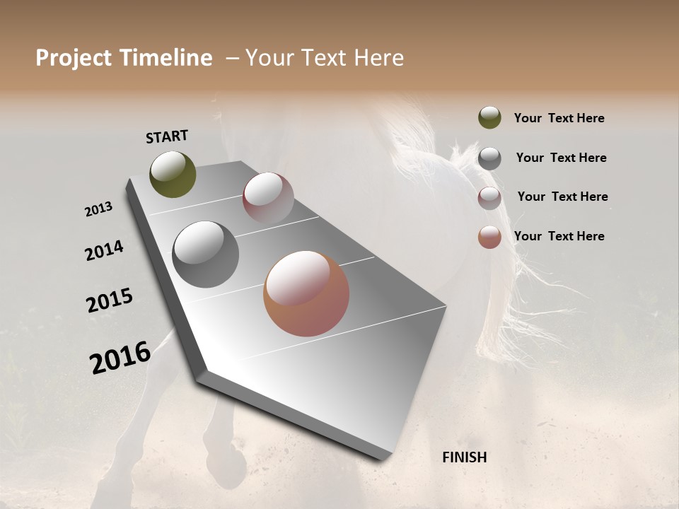 A White Horse Galloping Through A Dusty Field PowerPoint Template