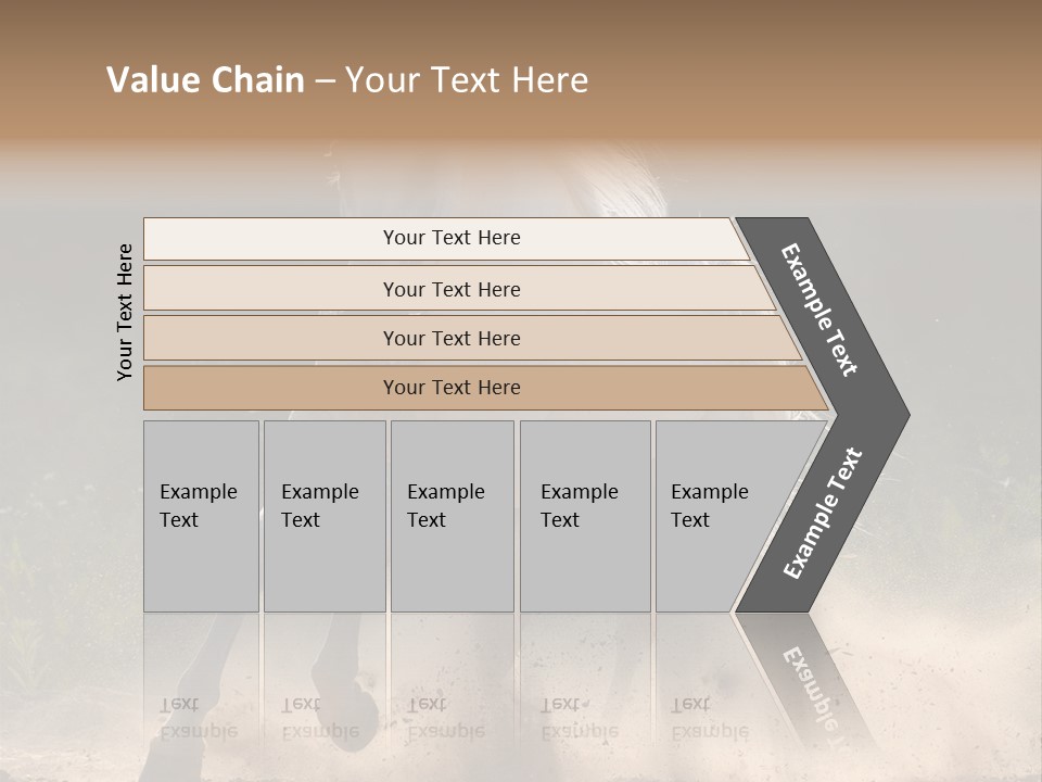A White Horse Galloping Through A Dusty Field PowerPoint Template
