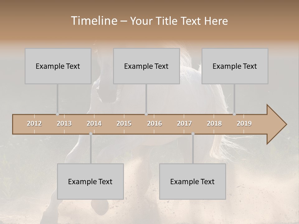 A White Horse Galloping Through A Dusty Field PowerPoint Template