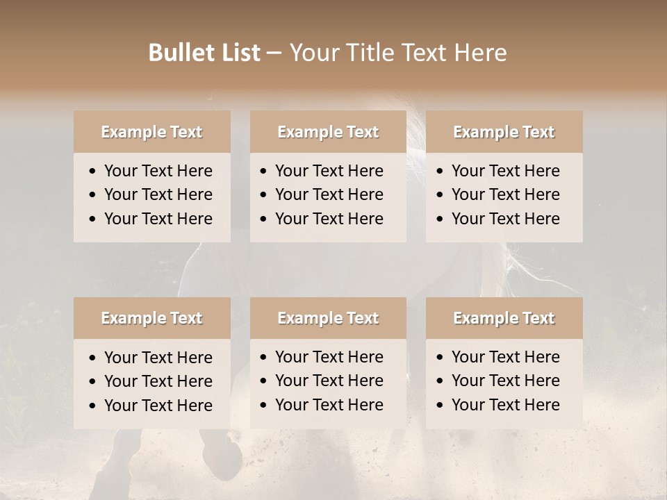 A White Horse Galloping Through A Dusty Field PowerPoint Template