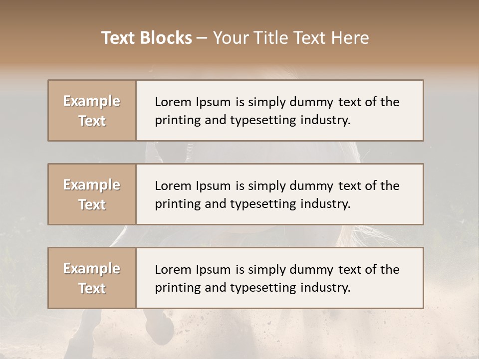 A White Horse Galloping Through A Dusty Field PowerPoint Template