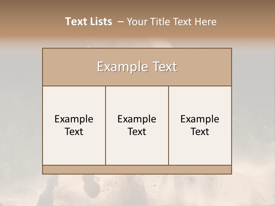 A White Horse Galloping Through A Dusty Field PowerPoint Template