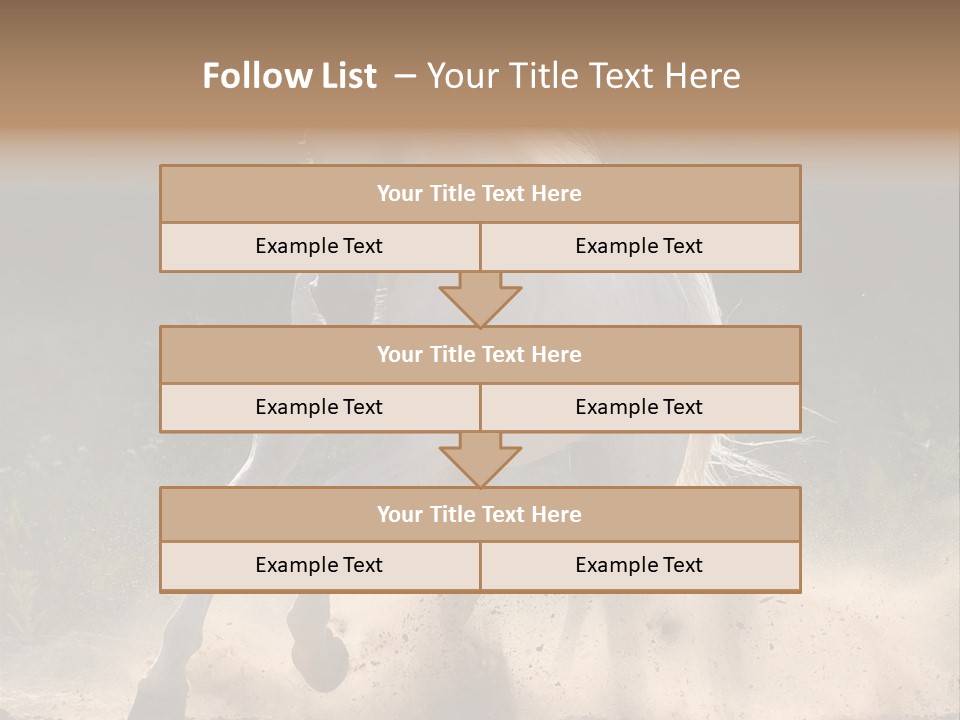A White Horse Galloping Through A Dusty Field PowerPoint Template