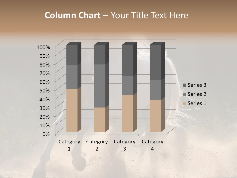 A White Horse Galloping Through A Dusty Field PowerPoint Template