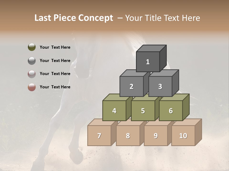 A White Horse Galloping Through A Dusty Field PowerPoint Template