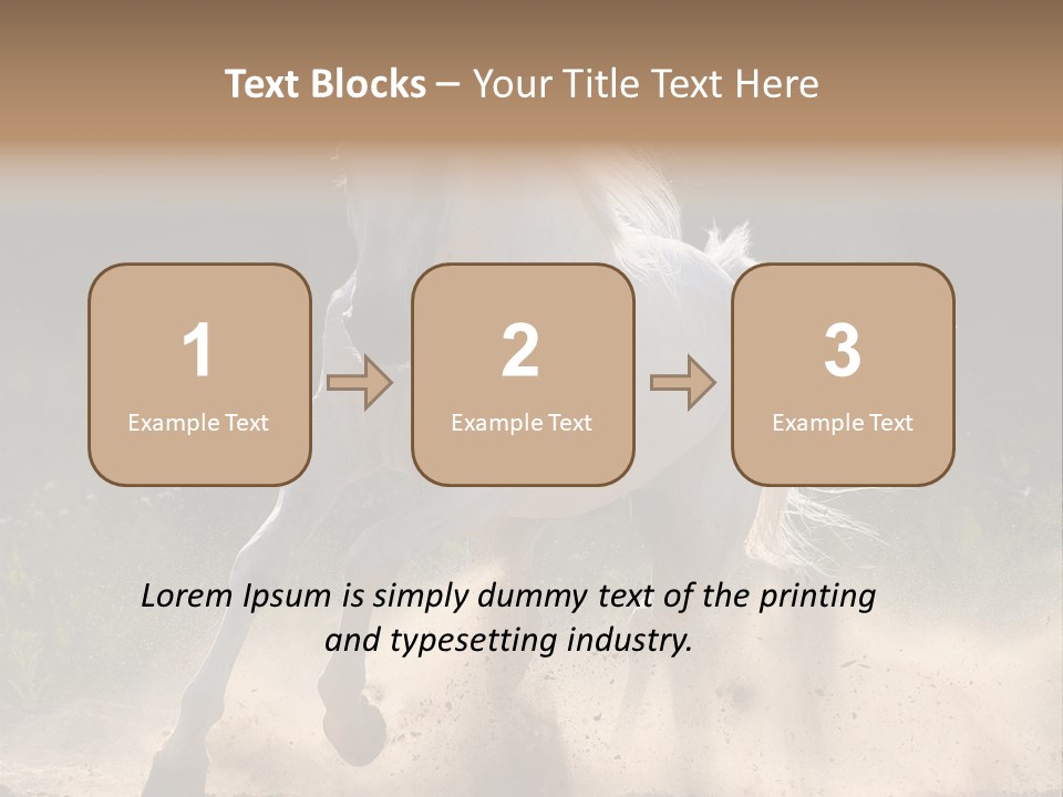 A White Horse Galloping Through A Dusty Field PowerPoint Template
